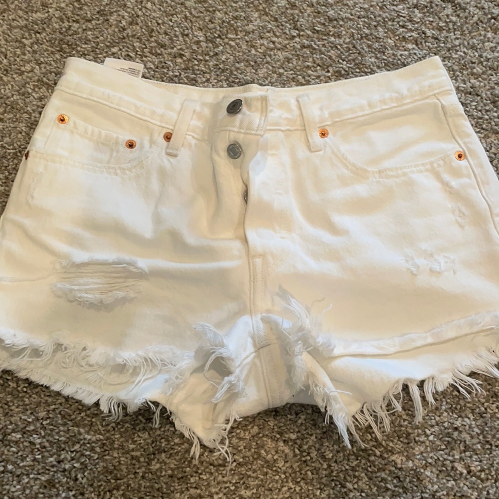 White Levi shorts
